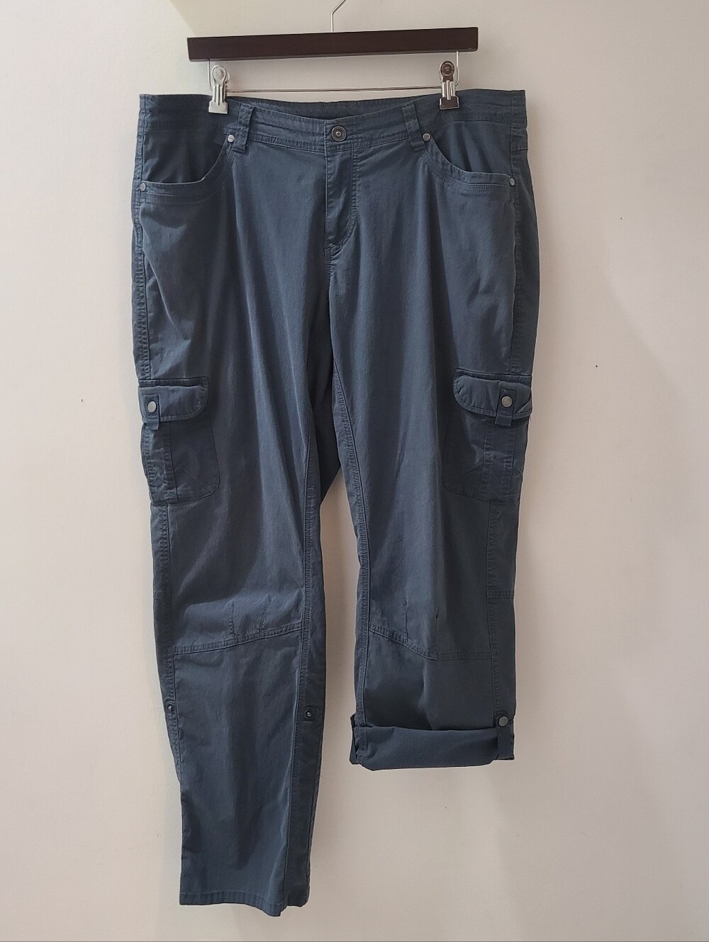 KUHL Stretch Cargo Pants Blue SPLASH Roll-Up Sz 18 Wide Cabincore Active - Picture 6 of 16